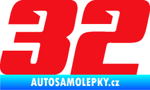 Samolepka Startovní číslo 32 typ 6 červená