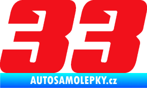 Samolepka Startovní číslo 33 typ 6 červená