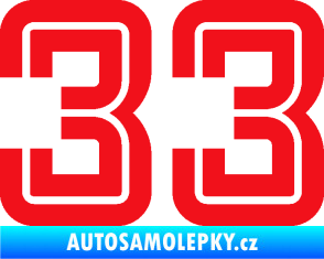 Samolepka Startovní číslo 33 typ 7 červená