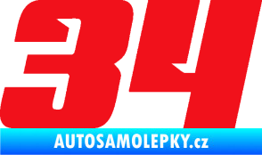 Samolepka Startovní číslo 34 typ 6 červená