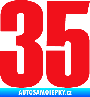 Samolepka Startovní číslo 35 typ 2  červená