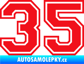 Samolepka Startovní číslo 35 typ 4 červená