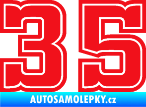 Samolepka Startovní číslo 35 typ 5 červená