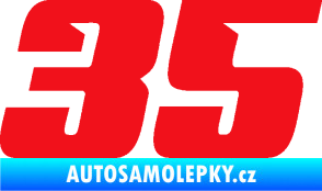 Samolepka Startovní číslo 35 typ 6 červená