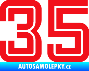 Samolepka Startovní číslo 35 typ 7 červená