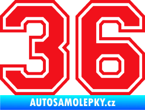 Samolepka Startovní číslo 36 typ 4 červená