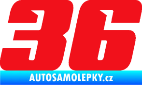 Samolepka Startovní číslo 36 typ 6 červená