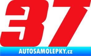 Samolepka Startovní číslo 37 typ 6 červená