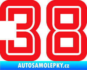 Samolepka Startovní číslo 38 typ 7 červená