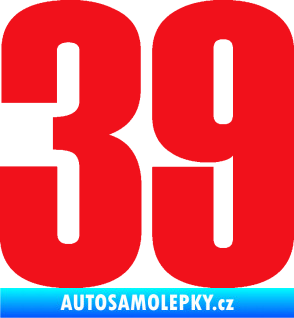 Samolepka Startovní číslo 39 typ 2      červená