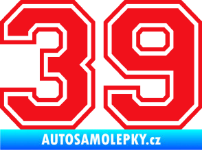 Samolepka Startovní číslo 39 typ 4 červená