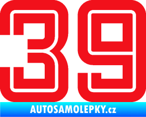 Samolepka Startovní číslo 39 typ 7 červená