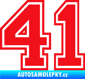 Samolepka Startovní číslo 41 typ 4 červená