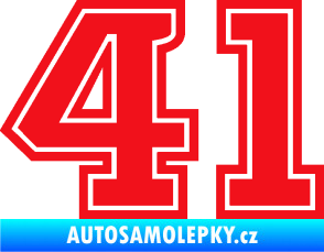 Samolepka Startovní číslo 41 typ 5 červená