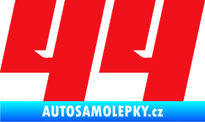 Samolepka Startovní číslo 44 typ 6 červená