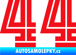 Samolepka Startovní číslo 44 typ 7 červená