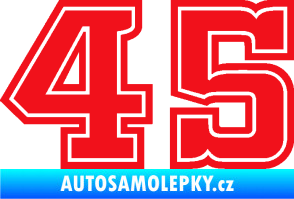 Samolepka Startovní číslo 45 typ 5 červená