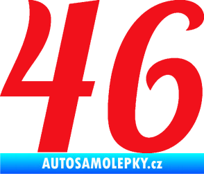 Samolepka Startovní číslo 46 typ 3 červená