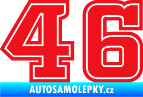 Samolepka Startovní číslo 46 typ 5 červená