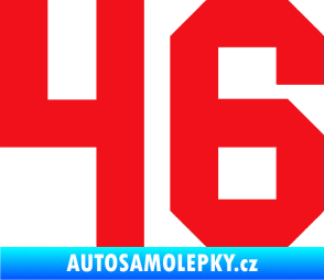 Samolepka Startovní číslo 46 červená