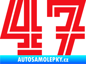 Samolepka Startovní číslo 47 typ 7 červená