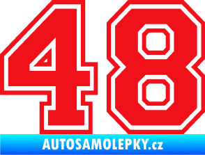 Samolepka Startovní číslo 48 typ 4 červená