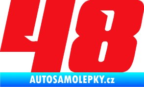 Samolepka Startovní číslo 48 typ 6 červená
