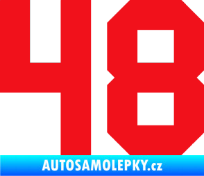 Samolepka Startovní číslo 48 červená