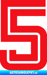 Samolepka Startovní číslo 5 typ 7 červená