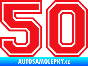 Samolepka Startovní číslo 50 typ 4 červená