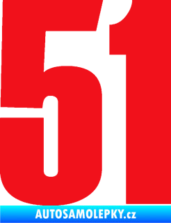 Samolepka Startovní číslo 51 typ 2 červená