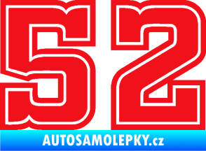 Samolepka Startovní číslo 52 typ 5 červená