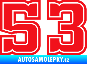 Samolepka Startovní číslo 53 typ 5 červená