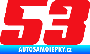Samolepka Startovní číslo 53 typ 6 červená