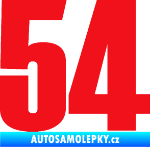 Samolepka Startovní číslo 54 typ 2   červená