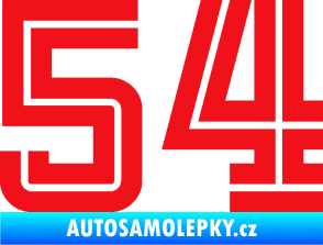 Samolepka Startovní číslo 54 typ 7 červená