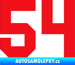 Samolepka Startovní číslo 54 červená
