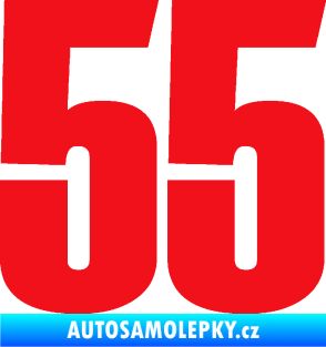 Samolepka Startovní číslo 55 typ 2   červená