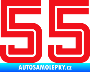 Samolepka Startovní číslo 55 typ 7 červená