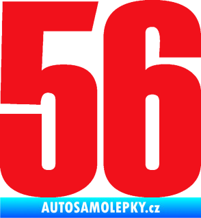 Samolepka Startovní číslo 56 typ 2   červená