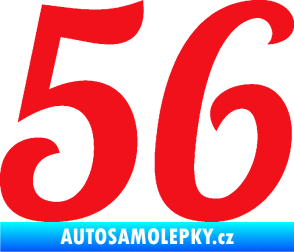 Samolepka Startovní číslo 56 typ 3 červená