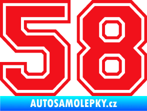 Samolepka Startovní číslo 58 typ 4 červená