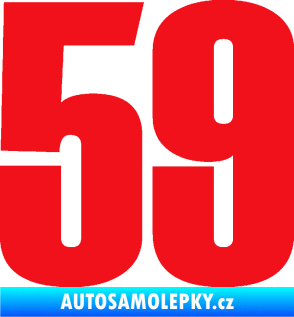 Samolepka Startovní číslo 59 typ 2    červená