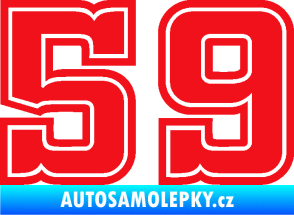 Samolepka Startovní číslo 59 typ 5 červená