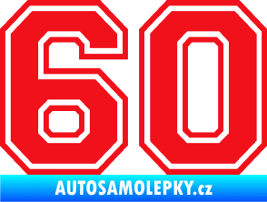 Samolepka Startovní číslo 60 typ 4 červená
