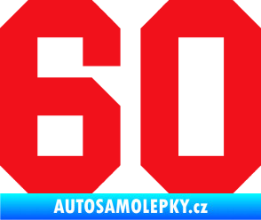 Samolepka Startovní číslo 60 červená