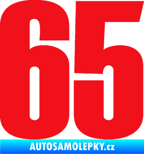 Samolepka Startovní číslo 65 typ 2     červená