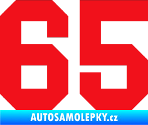 Samolepka Startovní číslo 65 červená