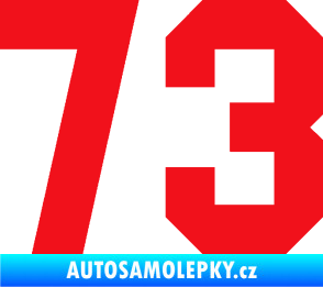 Samolepka Startovní číslo 73 červená