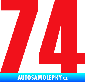 Samolepka Startovní číslo 74 typ 2     červená